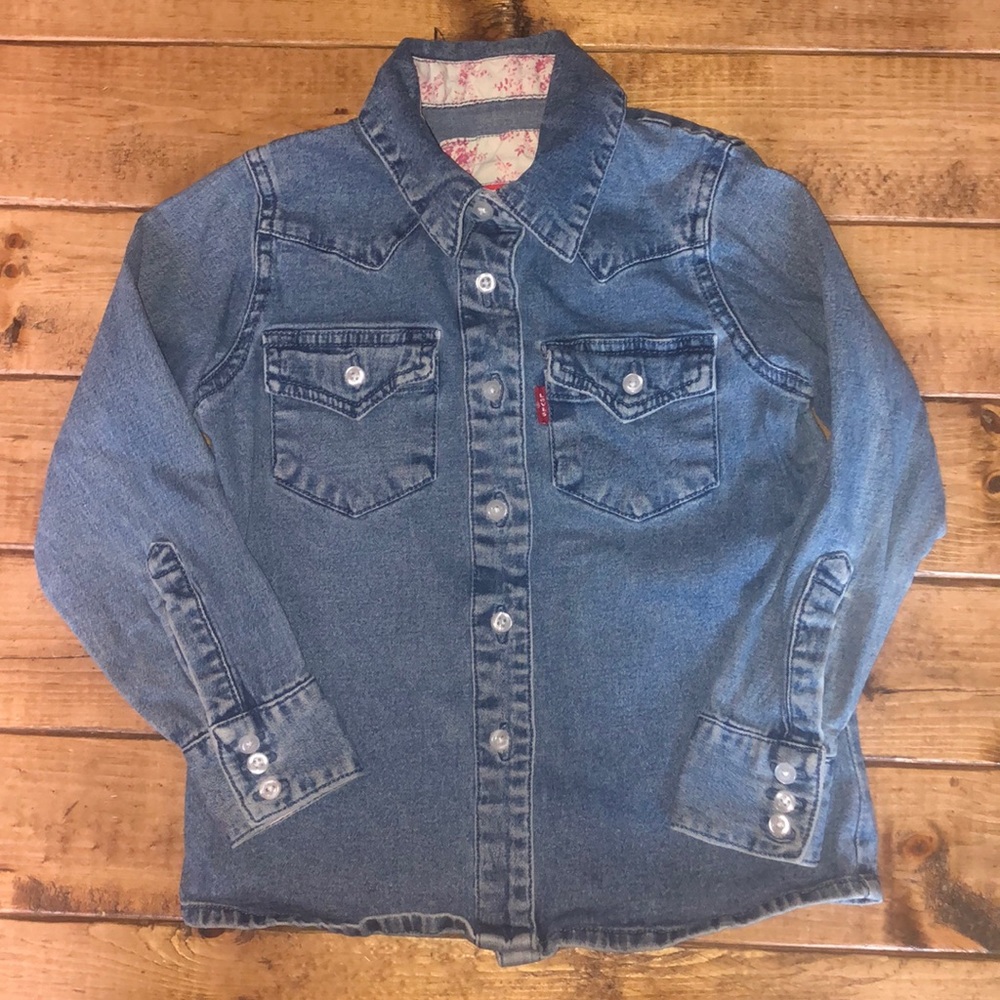 Levi's Vintage Girls Button Up Denim Shirt Small